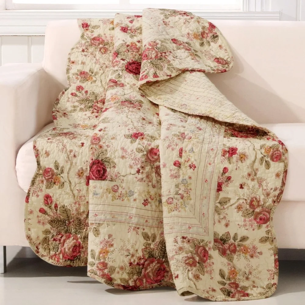 New Boho Flower Throw Blanket & Pillow